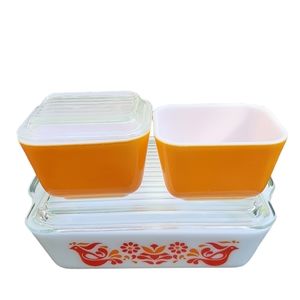Pyrex 1½ Quart Pyrex #0503  Refrigerator Dish with Lid & 2 #501 1½ Cup